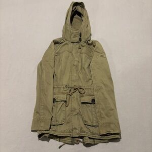 Abercrombie and Fitch Jacket Size Medium Olive Green Military Style Fall Outdoor